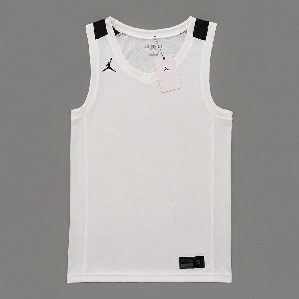 Jordan Overtime Basketball Jersey Tank Top Black White FQ5296-106 Men’s Size S